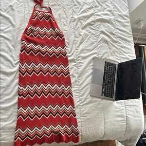 Open back form fitting knit dress